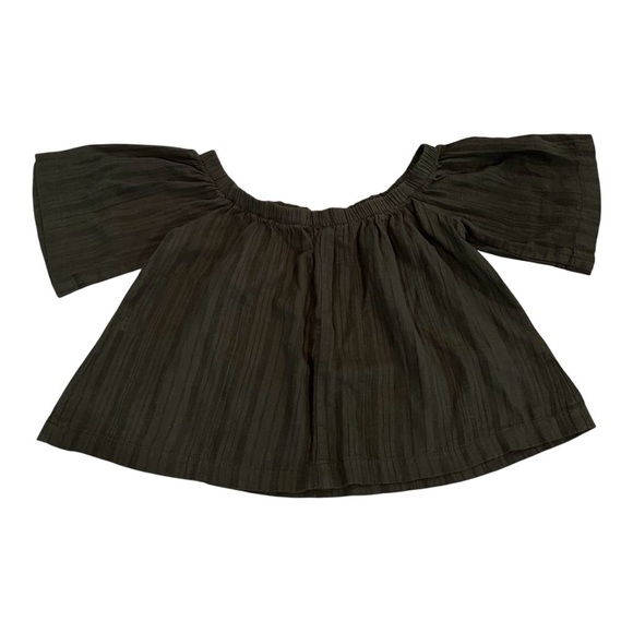 REFORMATION Tomato Off Shoulder Linen Top Crop Blouse Black Womens Size XS - Picture 4 of 12